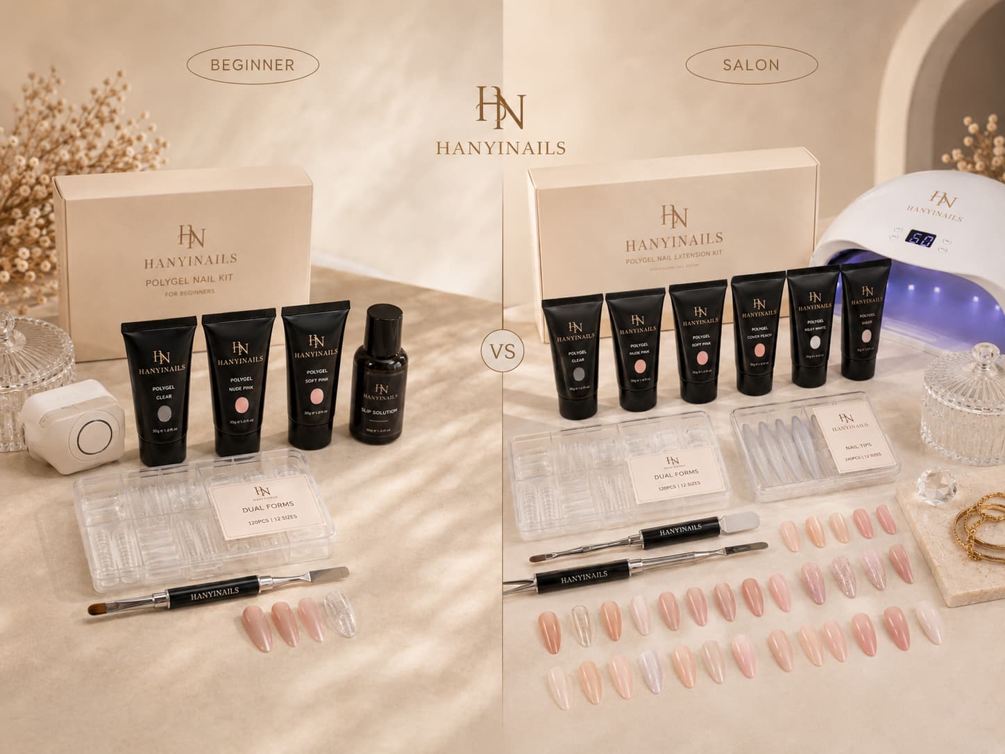 Polygel nail kit for beginners vs professional salons