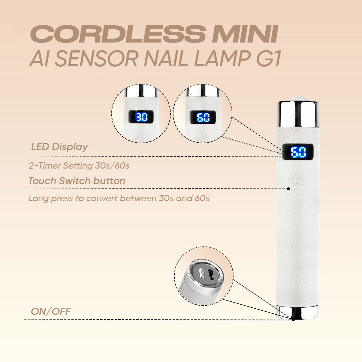 Portable UV LED nail dryer