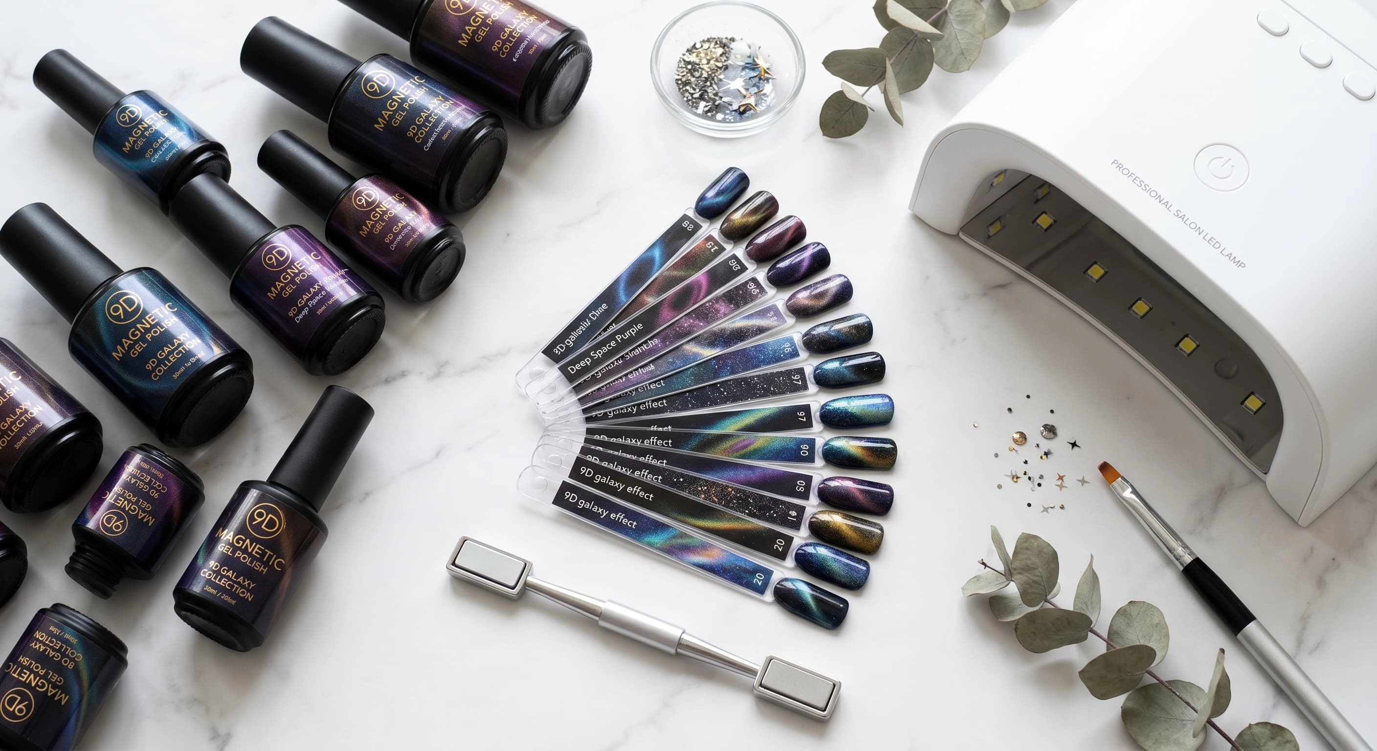 Premium wholesale magnetic gel polish display with swatches and salon tools - Hanyinails