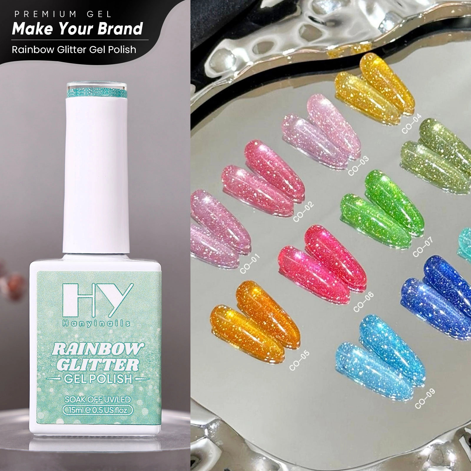 Rainbow Glitter - Hanyinails