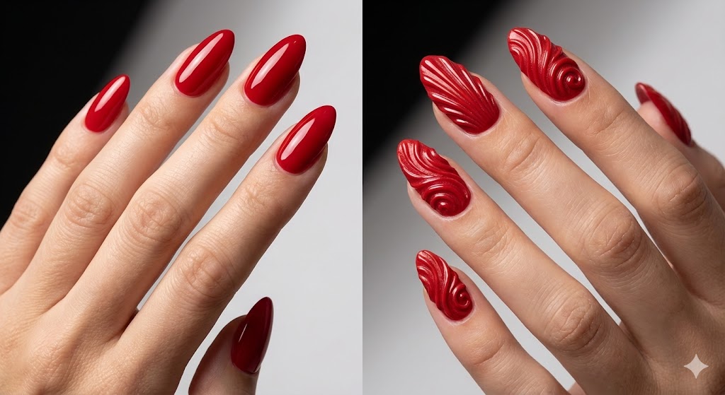 raised 3D seashell and swirl textures using Magic Poke Gel Polish