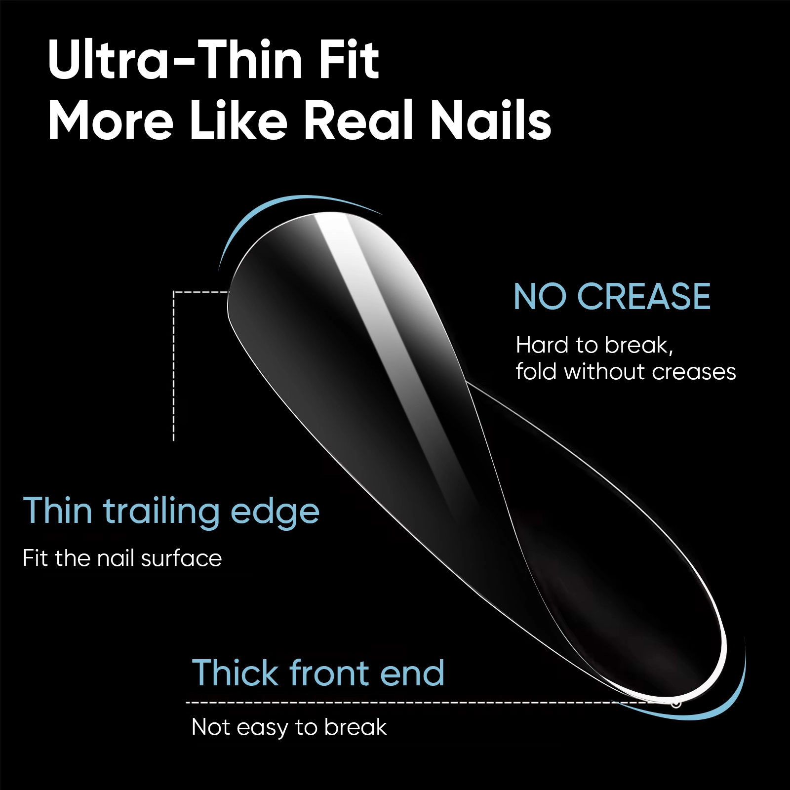 reusable medium square gel nail tips kit - Hanyinails