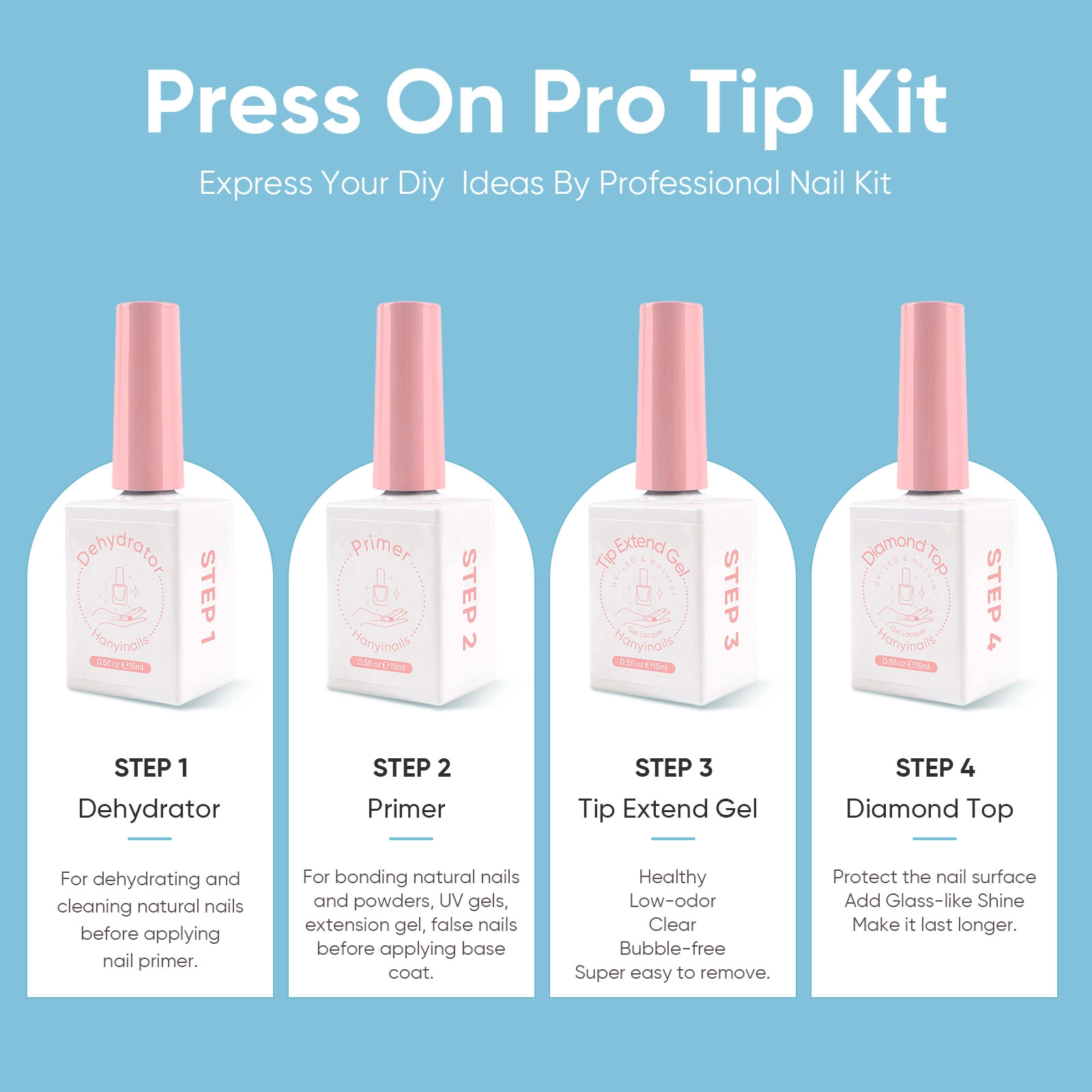 reusable-soft-gel-tips-kit-medium-length - Hanyinails reusable soft gel tips kit medium length - Hanyinails