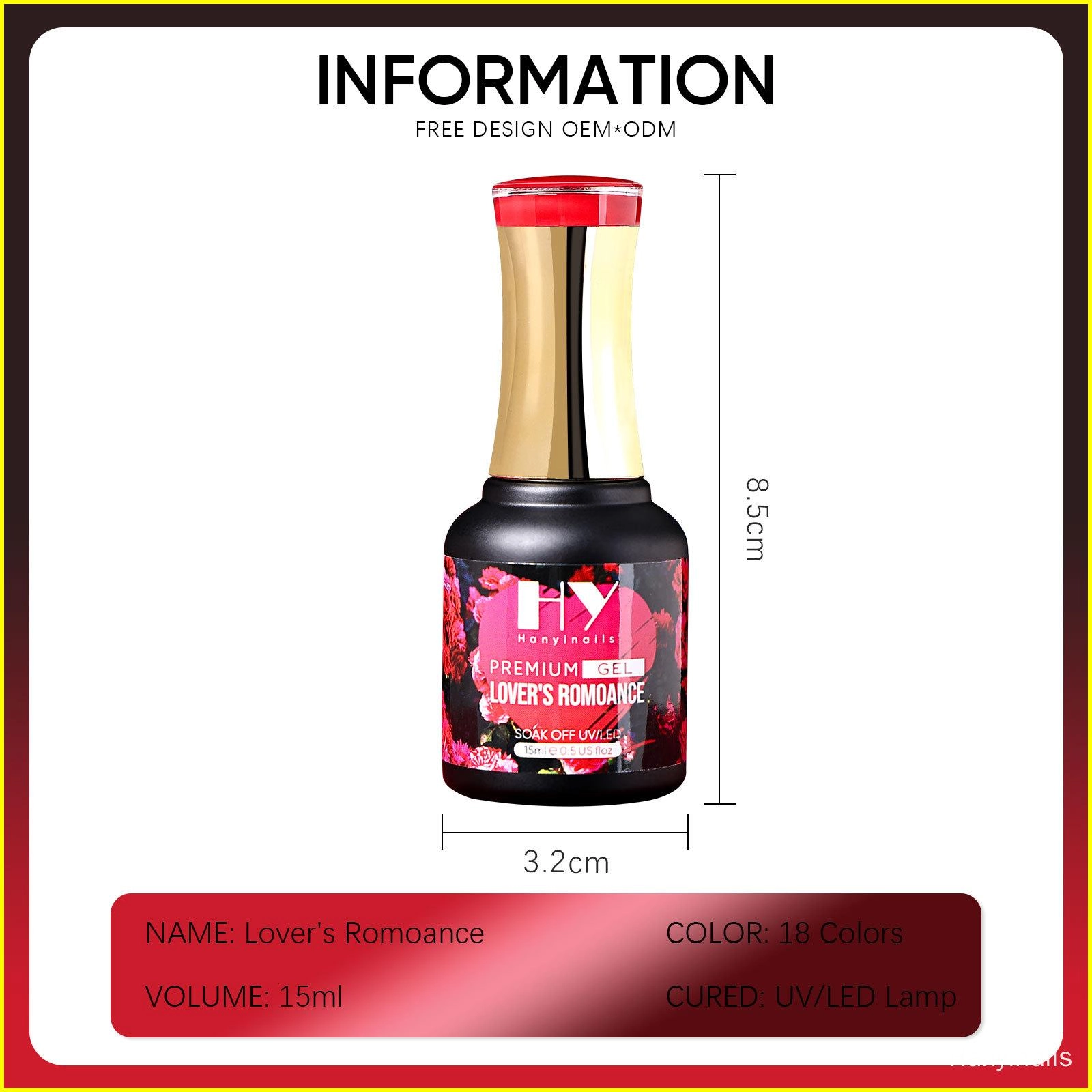 romantic red gel nail polish - Hanyinails