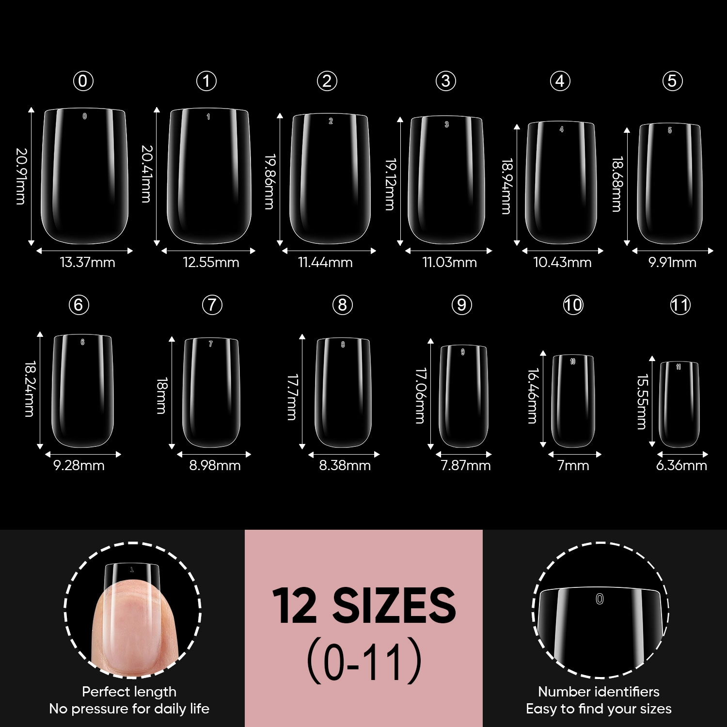 Short square coffin nails (if mixed shape) - Hanyinails