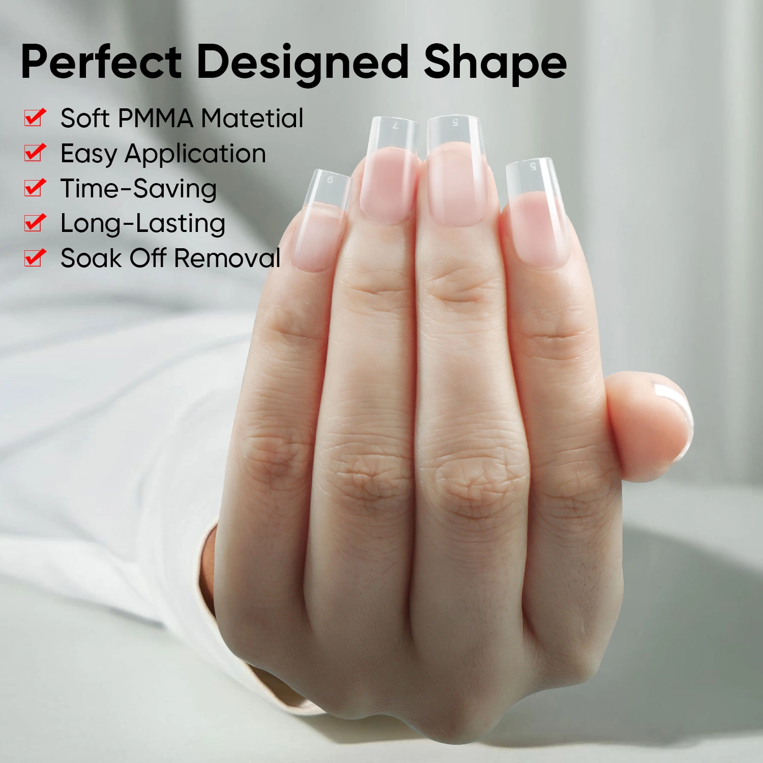 Short square gel nails - Hanyinails
