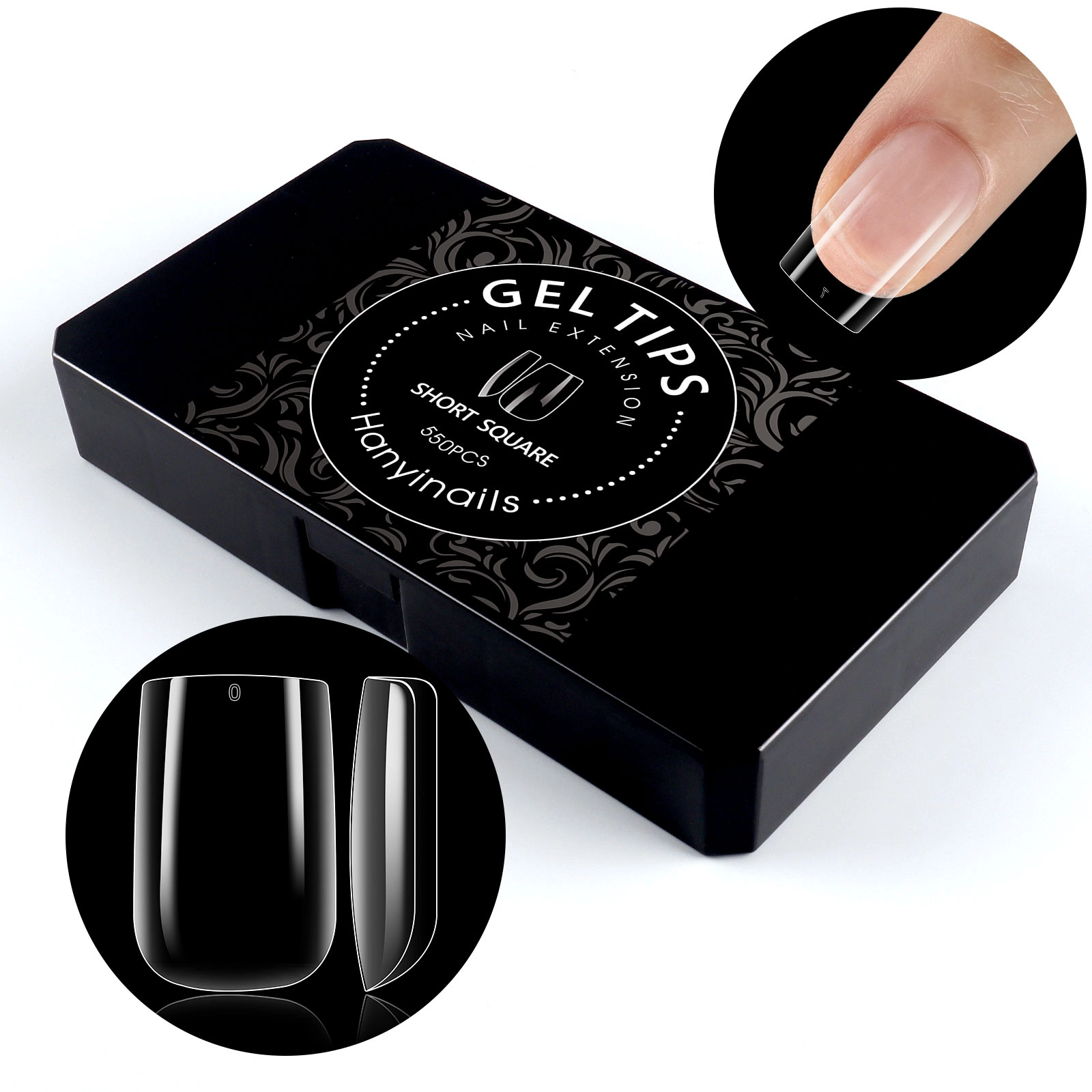 Short square nail tips - Hanyinails