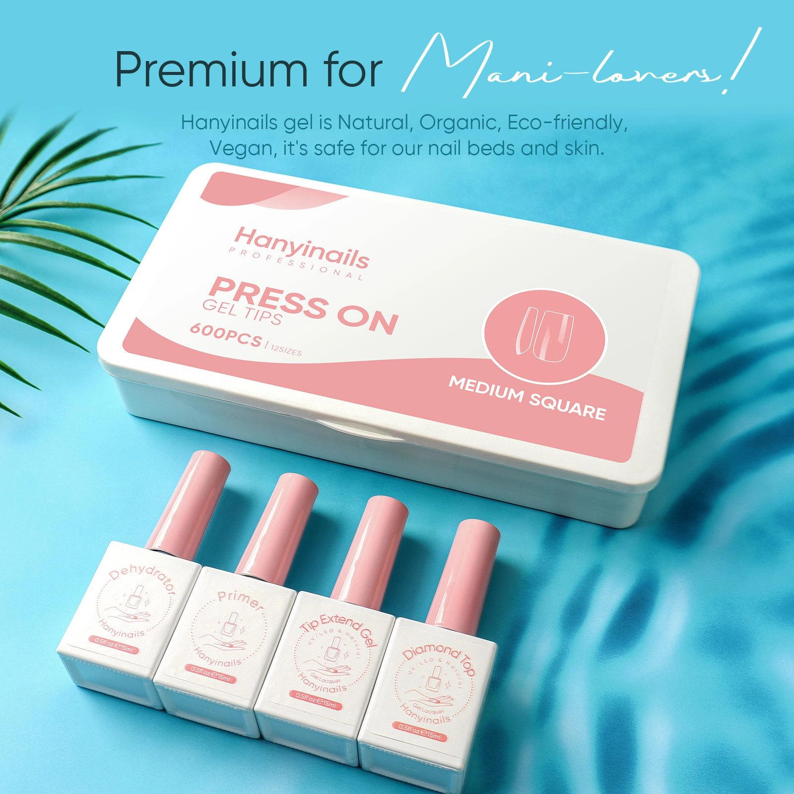 soft gel nail kit square medium - Hanyinails