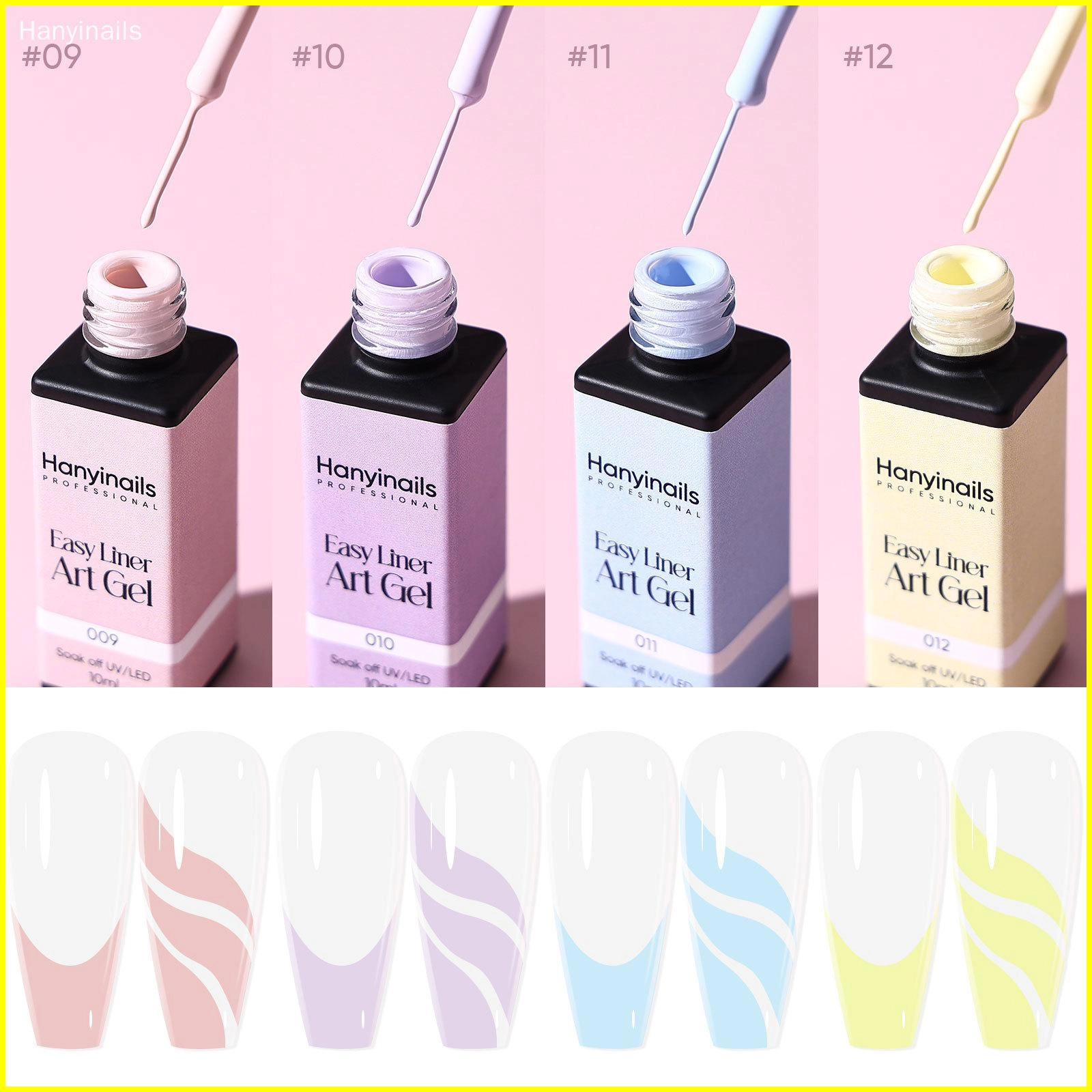 Soft Pastel Gel Liner for Detailed Nail Art - Hanyinails