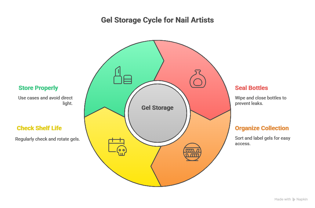 Step-by-Step Liner Art Nail Gel Storage Guide - visual selection
