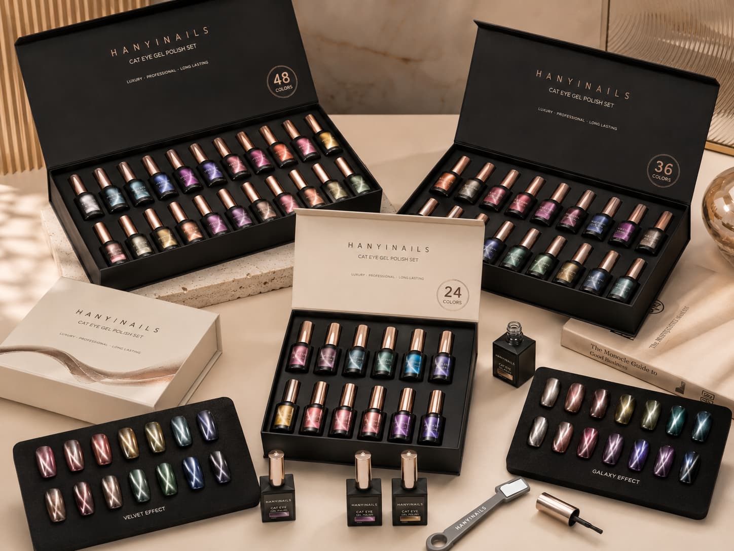 Top rated cat eye gel polish sets with magnetic effects