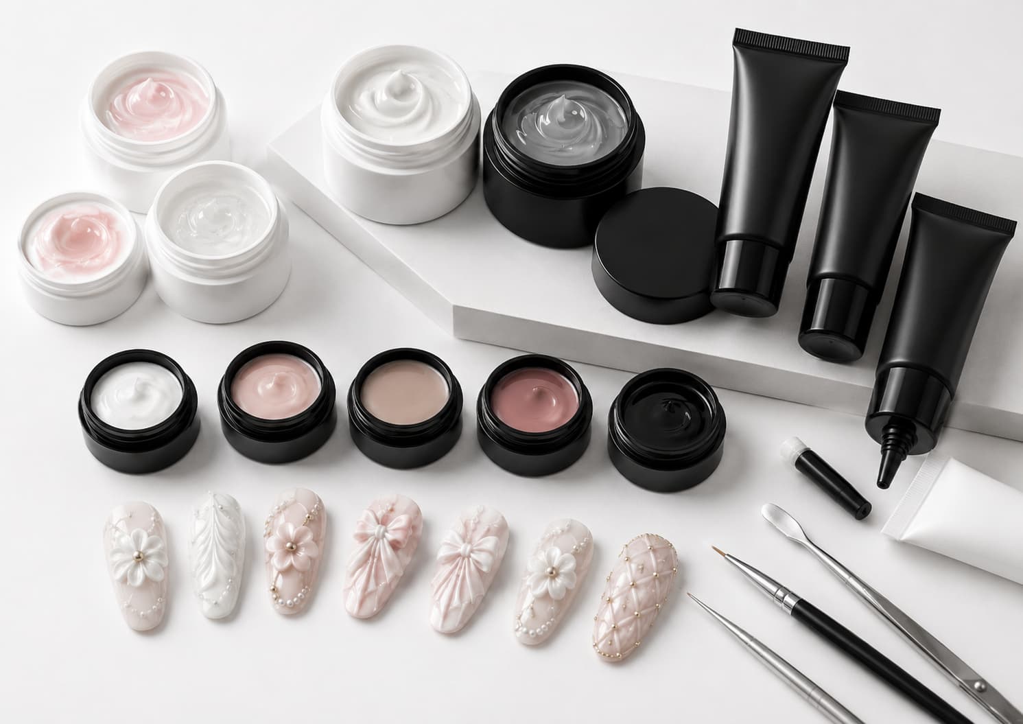 Types of gel used for 3D nail art
