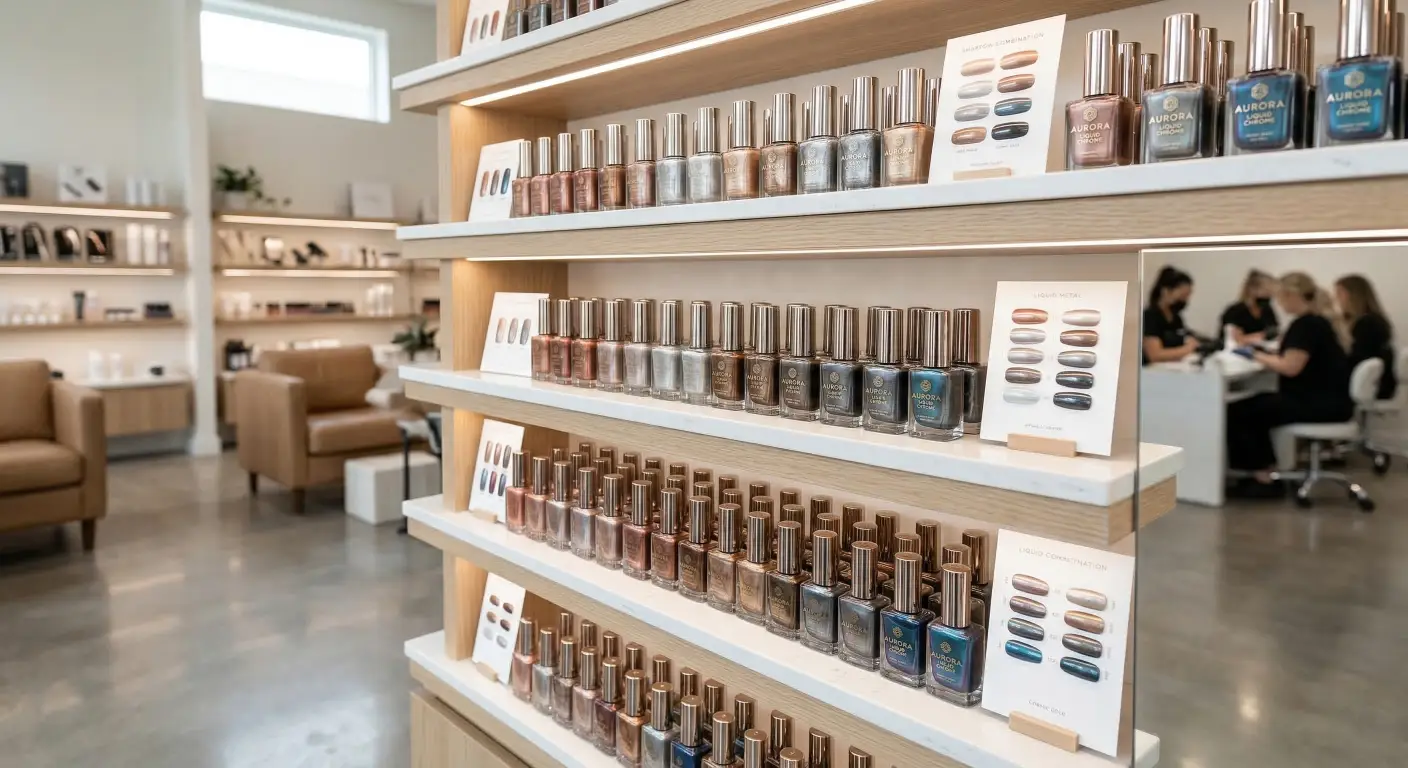 uniform glass bottles of metallic nail polish - Hanyinails