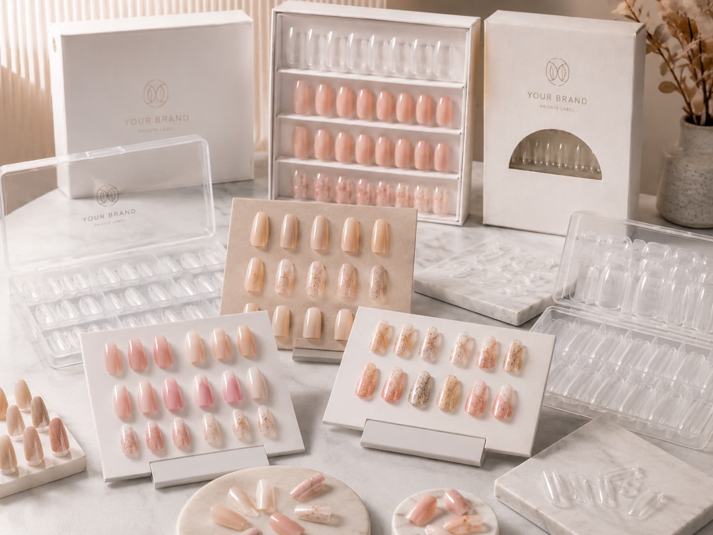 Wholesale clear colored and pre designed nail tips
