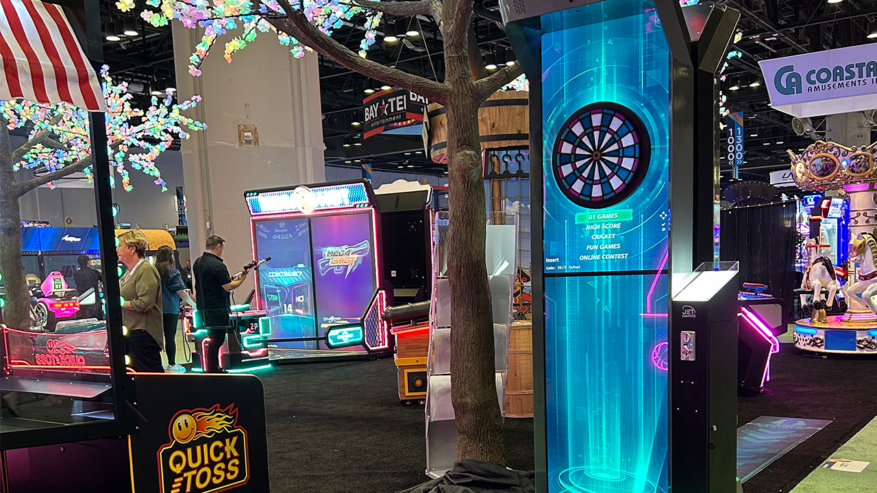 commercial dartboard with LED lights