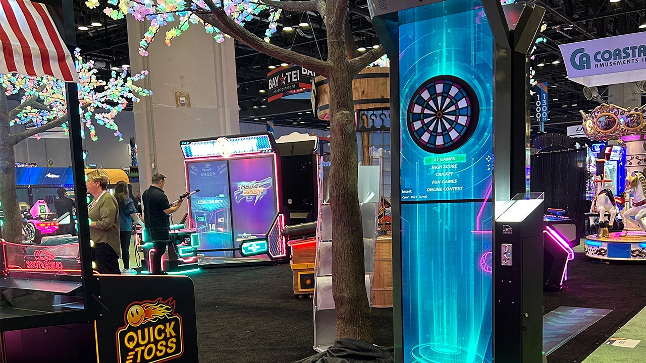 commercial dartboard with LED lights