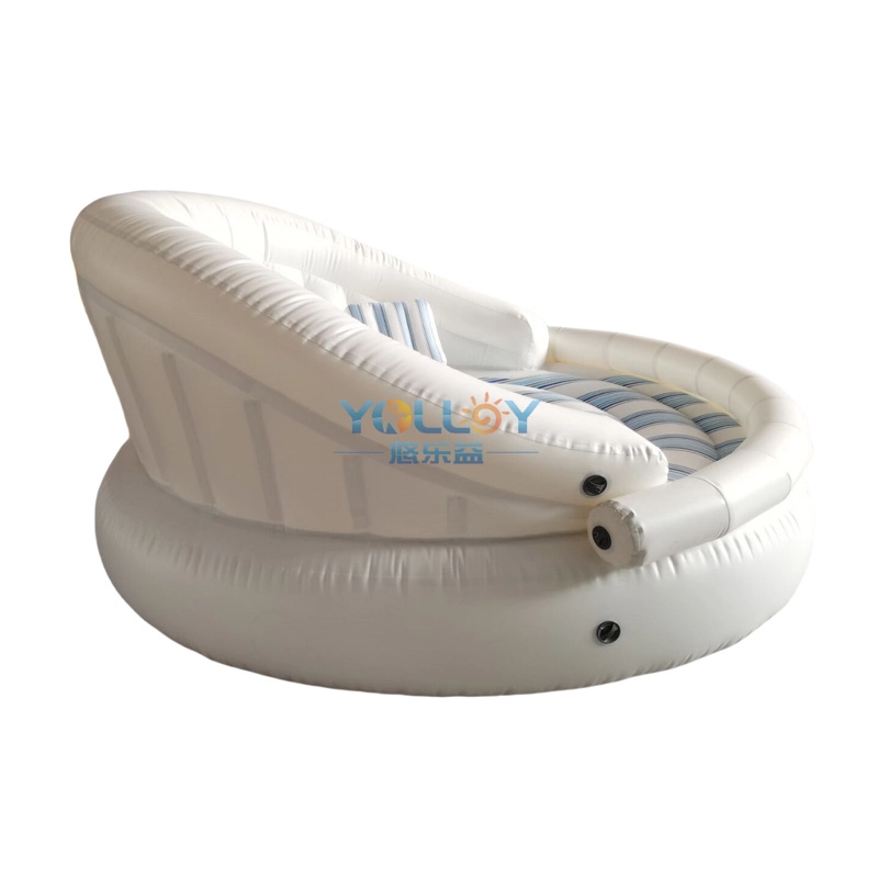 Sofá inflable flotante para piscina acuática al aire libre con almohada para 3-4 personas