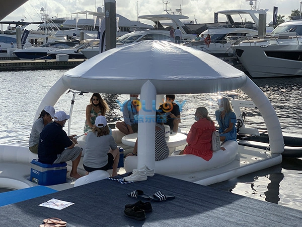 Plataforma de baño inflable para fiestas en isla de natación para yates (4)