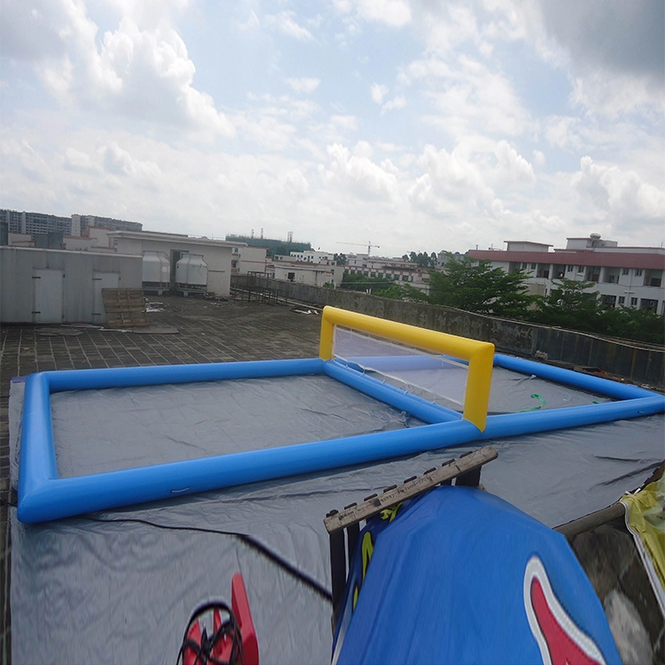 Praia de verão Brinquedos aquáticos infláveis ​​Quadra de vôlei flutuante Piscina (2)