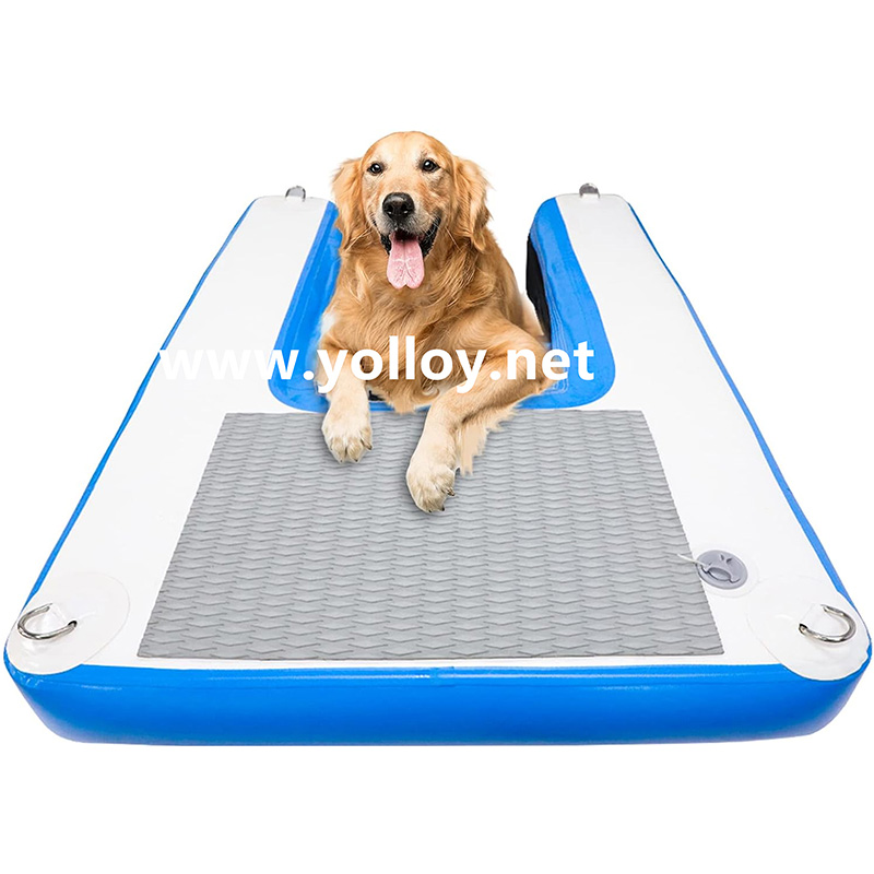 Rampa inflable flotante para perros para muelles de barcos y piscinas