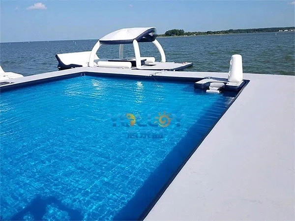 Plataforma de baño inflable para fiestas en isla de natación para yates (3)