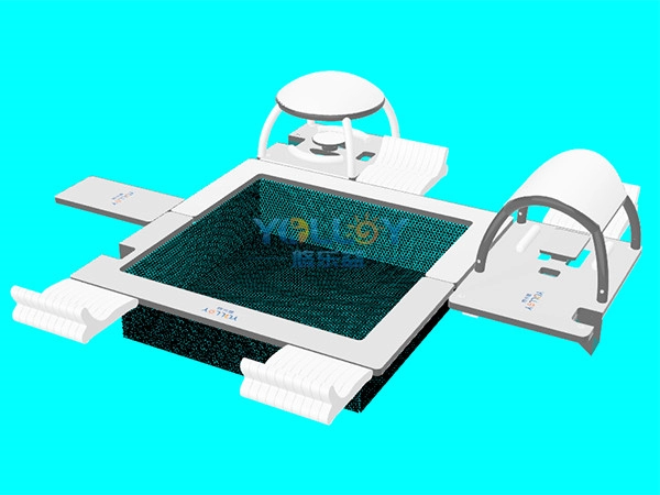 3D-Designentwürfe einer aufblasbaren Insel-Dock-Schwimmplattform (3)