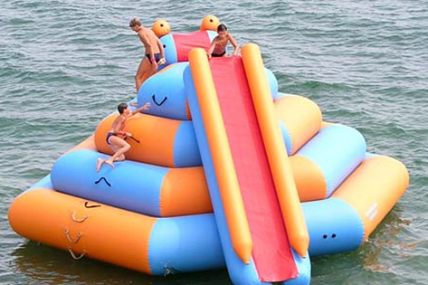 Floating Island Inflatable Climbing Mountain Tower Ladder Slide (7)