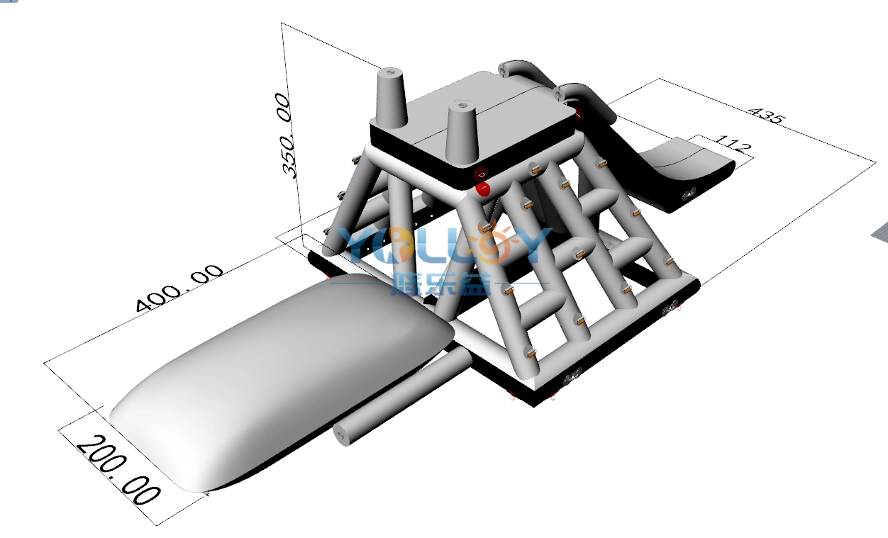 10,6mLx3,35mH (3)Kletterturm mit Rutsche