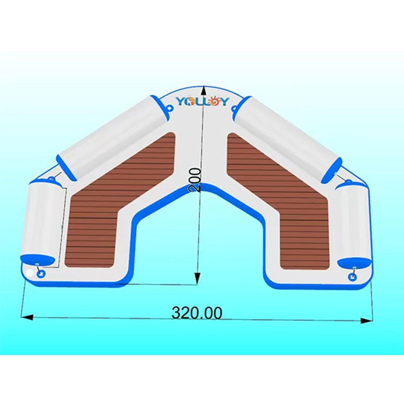 Plateforme flottante pour quai d&#39;air, parc aquatique gonflable pour yacht (4)