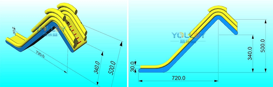 3D-Design einer aufblasbaren Dockrutsche