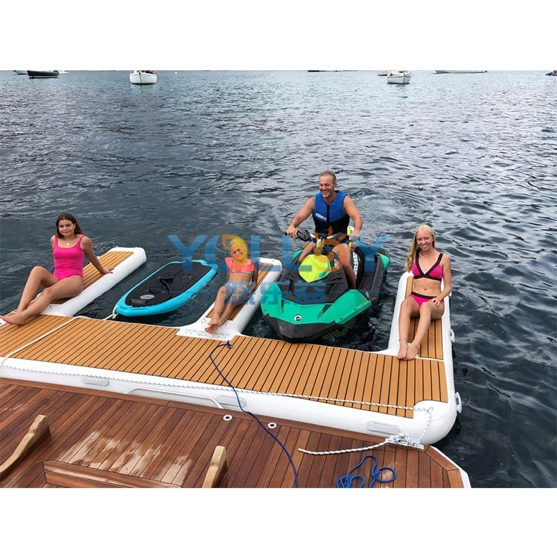 E-Shaped Jet Ski Watercraft Inflável Flutuante Barco Dock para Marinas (5)