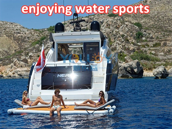 enjoying water sports