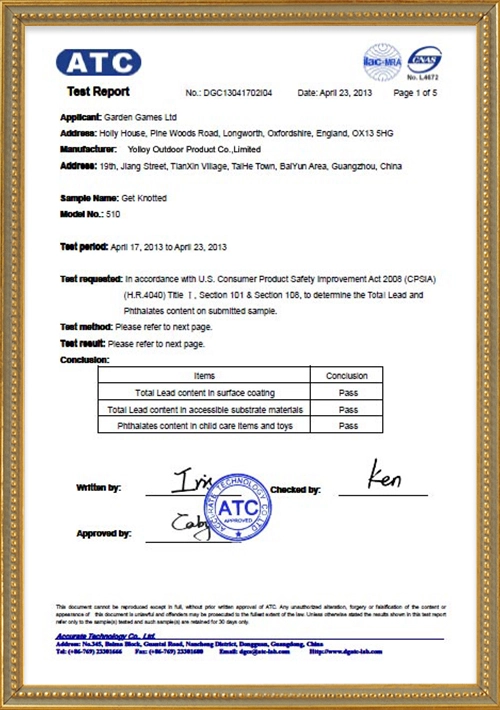 Sertifikat CPSIA