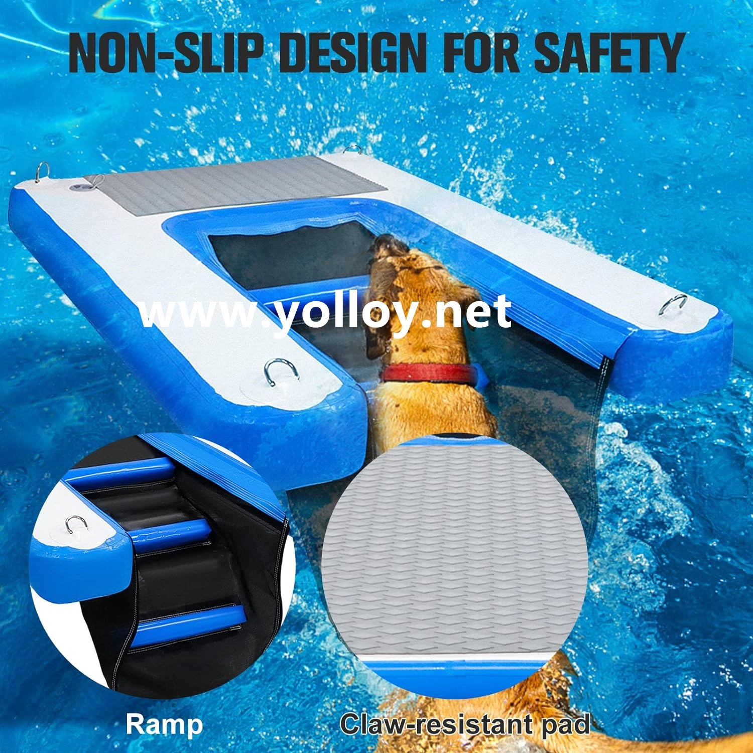 Inflatable Float Dog Ramp For Boats Docks And Pools (5)