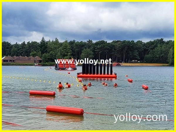 Inflatable Water Obstacle Course Challenge For Train Swimming