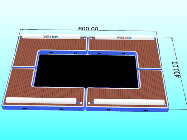 Plataforma de aire para piscina con muelle flotante inflable para cama marina-6