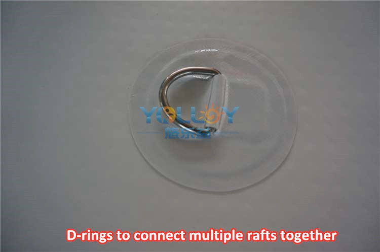 D-rings to connect multiple rafts together