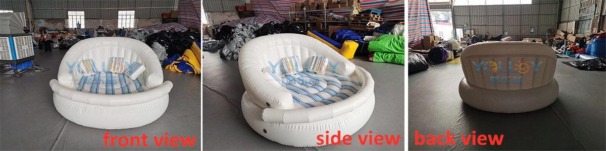 Finished pictures of inflatable floating sofa