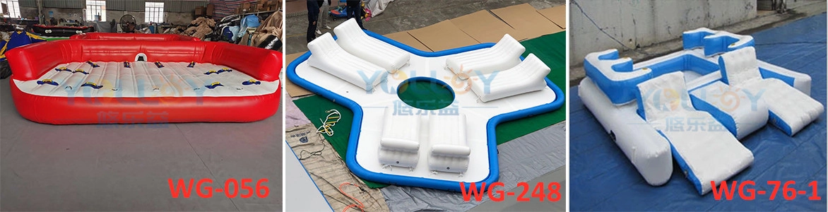 Outdoor Inflatable Floating Aqua Pool Sofa With Pillow For 3 person