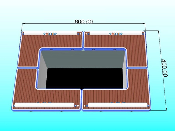 Plataforma de aire para piscina con muelle flotante inflable para sofá marino-4