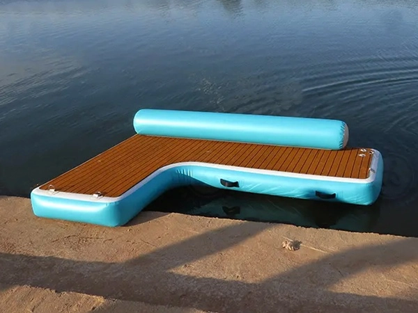 Plataforma flotante inflable para fiestas con muelle tipo isla