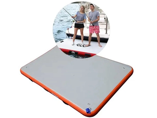 Plataforma de natação inflável flutuante Sun Deck Island Dock