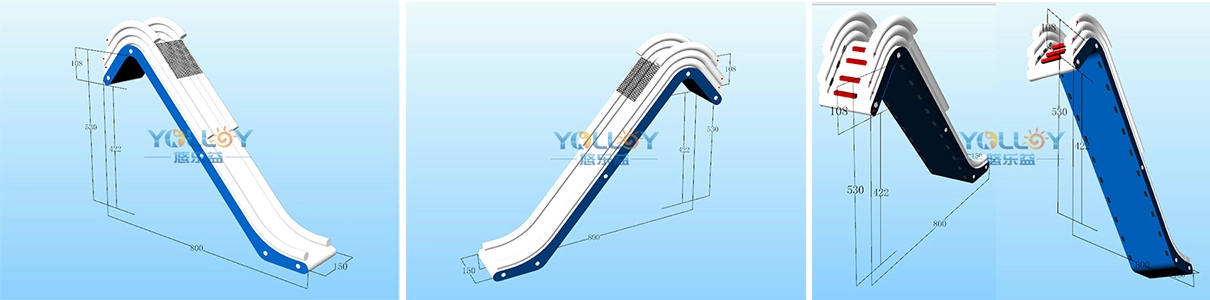 Projets de conception d&#39;un toboggan aquatique gonflable pour piscine