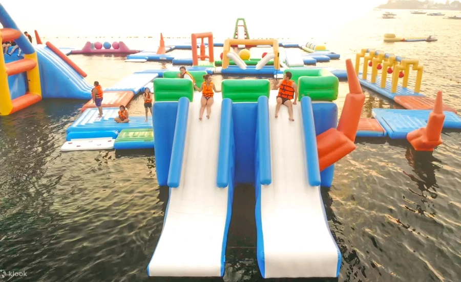 giant inflatable water park