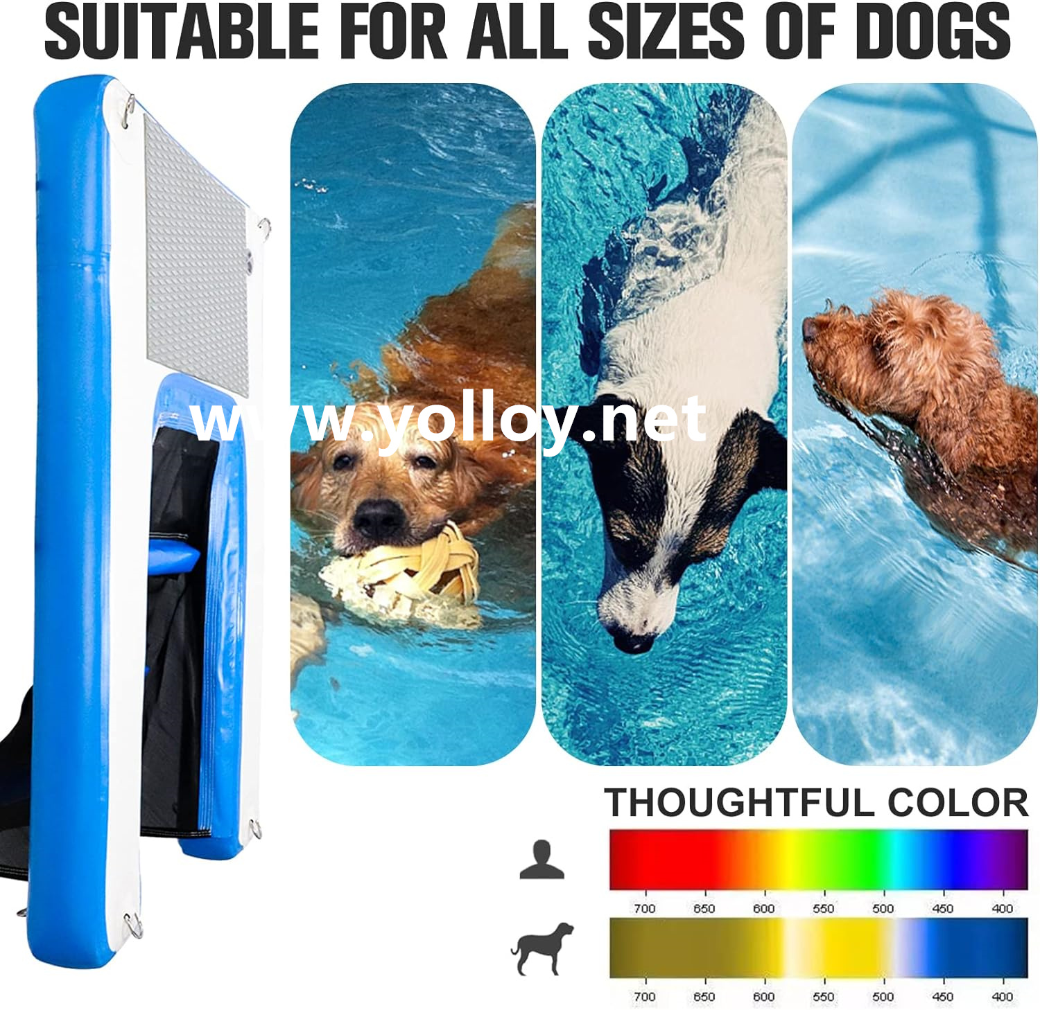 Rampa inflable flotante para perros para muelles de barcos y piscinas (6)