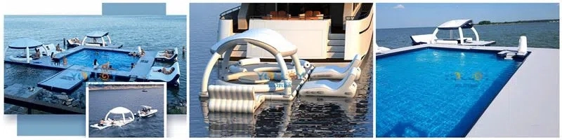 Aufblasbare Schwimminsel, Party-Dock, Schwimmplattform für Yachten (7) Aufblasbare Schwimminsel Party Dock Schwimmplattform für Yacht (7)
