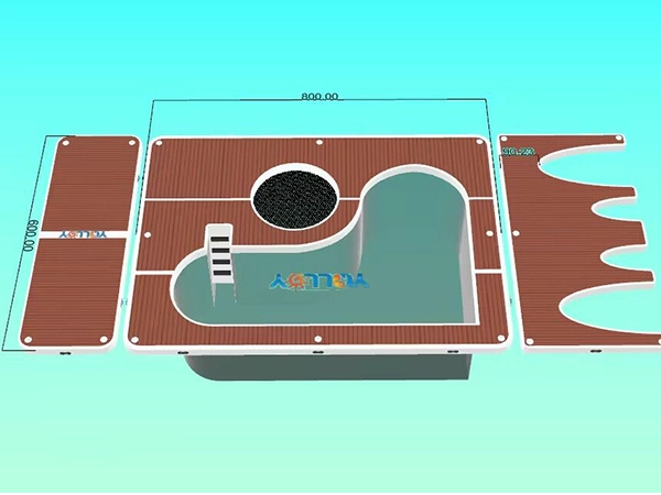 Superyacht Inflatable Island Dock Swimming Pool Platform-3