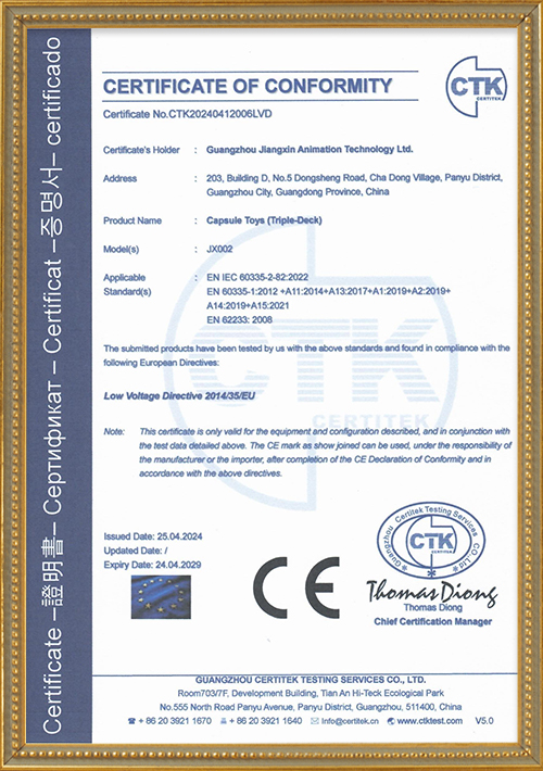 Three-layer Twister CE-LVD Certificate + Declaration (original)