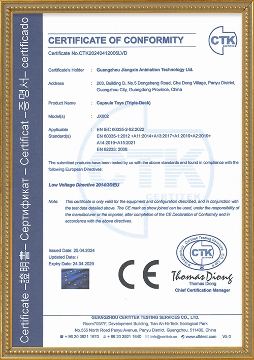 Three-layer Twister CE-LVD Certificate + Declaration (original)