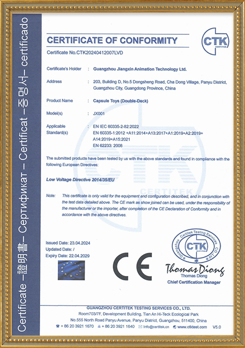 LVD-Double Decker Twister Certificate + Declaration (original)